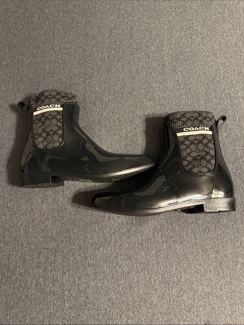 Coach Black Signature Chelsea Rain Booties for Women